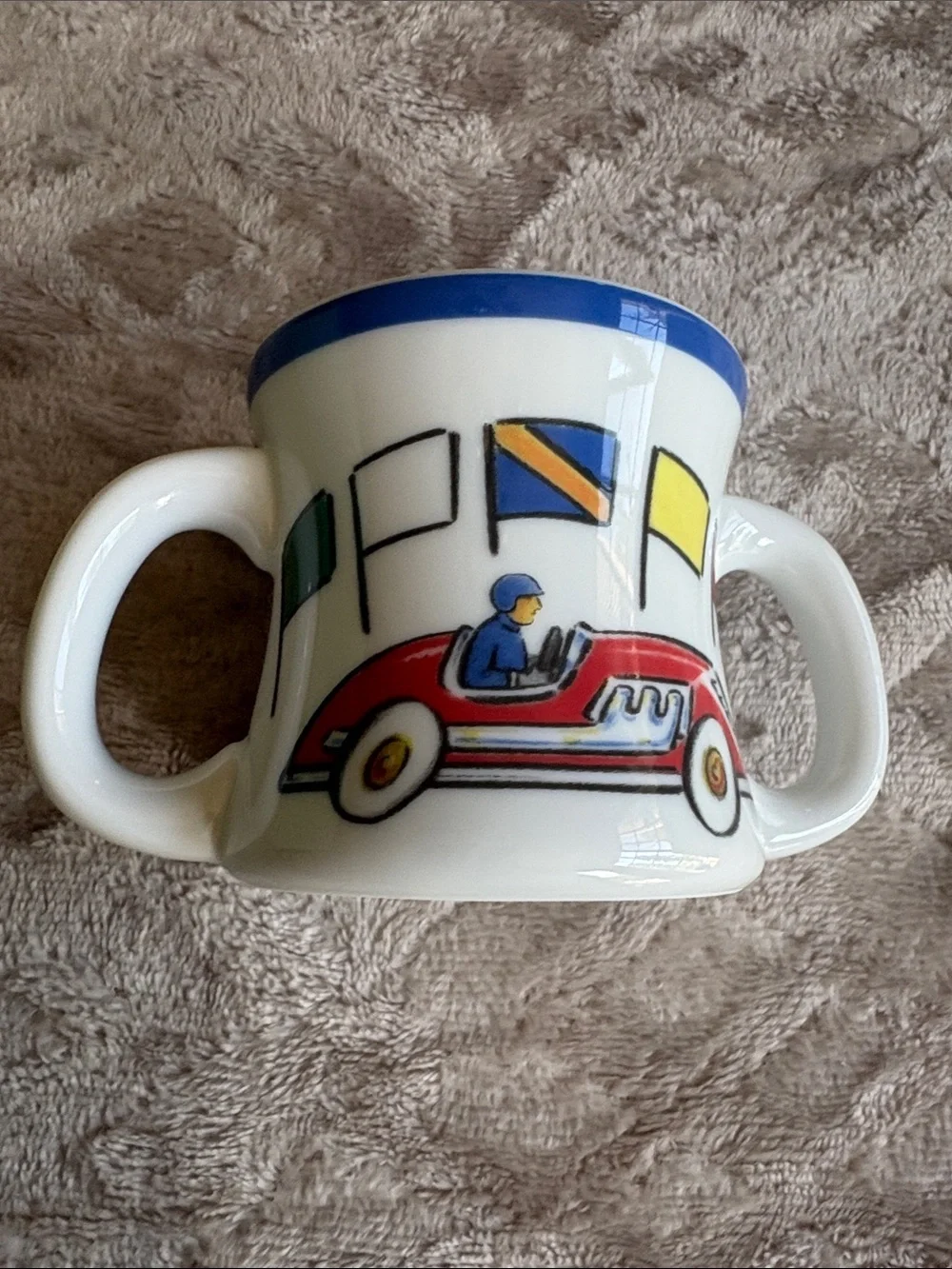Vintage Tiffany & Co. Race Cars 3 Pc Children's Dinner Set